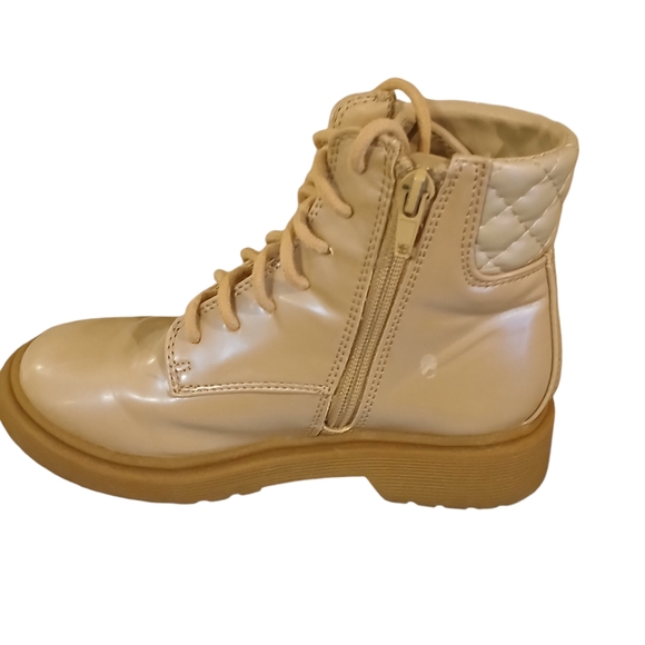 Steve Madden Girl's Jalyn  Iridescent  Lace Up Boots With Side Zipper Sz… - Picture 3 of 6